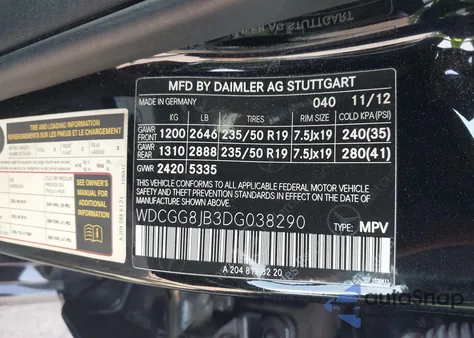 2013 Mercedes-Benz Glk 350 4Matic из США, поврежденный, VIN WDCGG8JB3DG038290